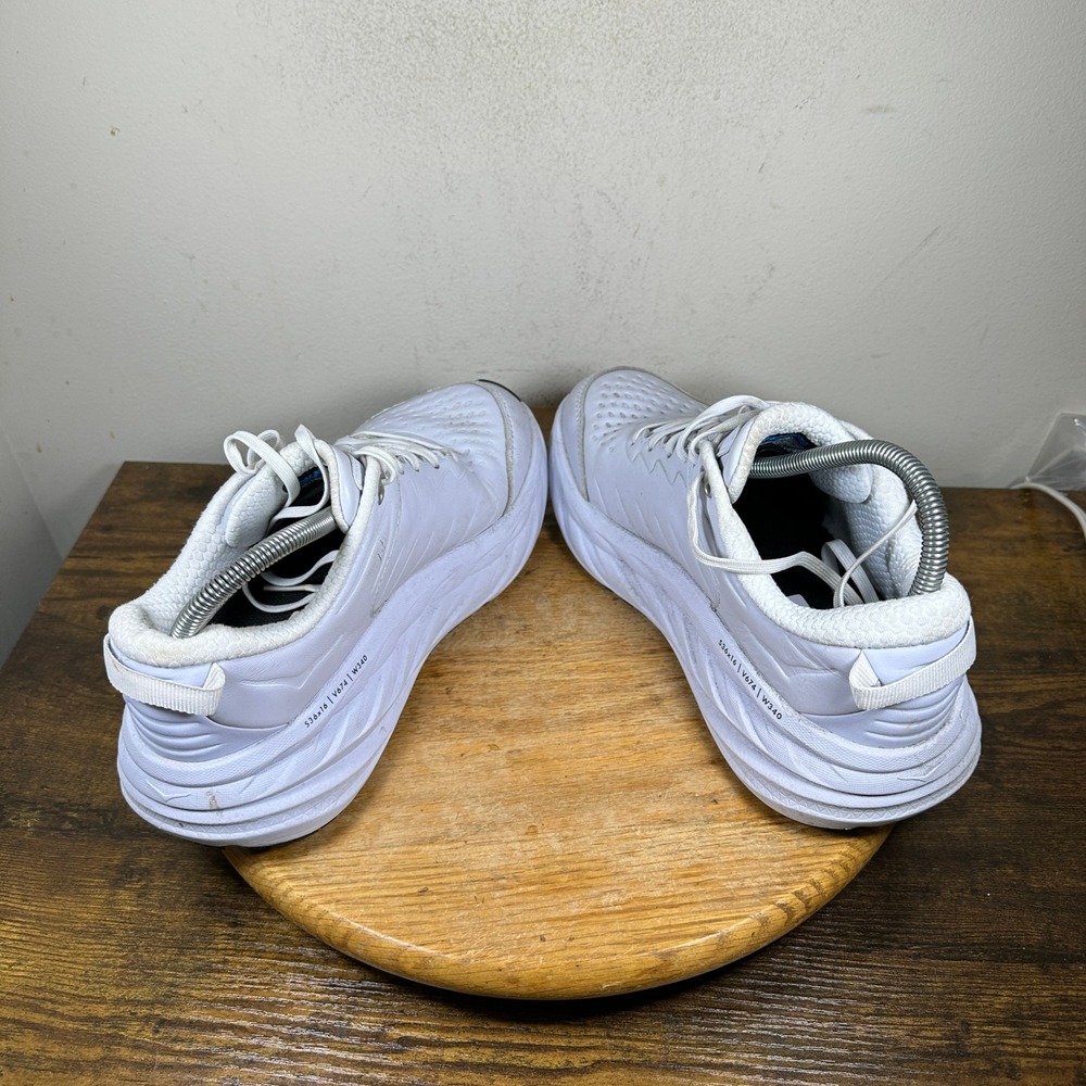 Hoka One One Bondi SR Women's White Leather Slip Resistant Shoes Size 9 - Picture 9 of 9